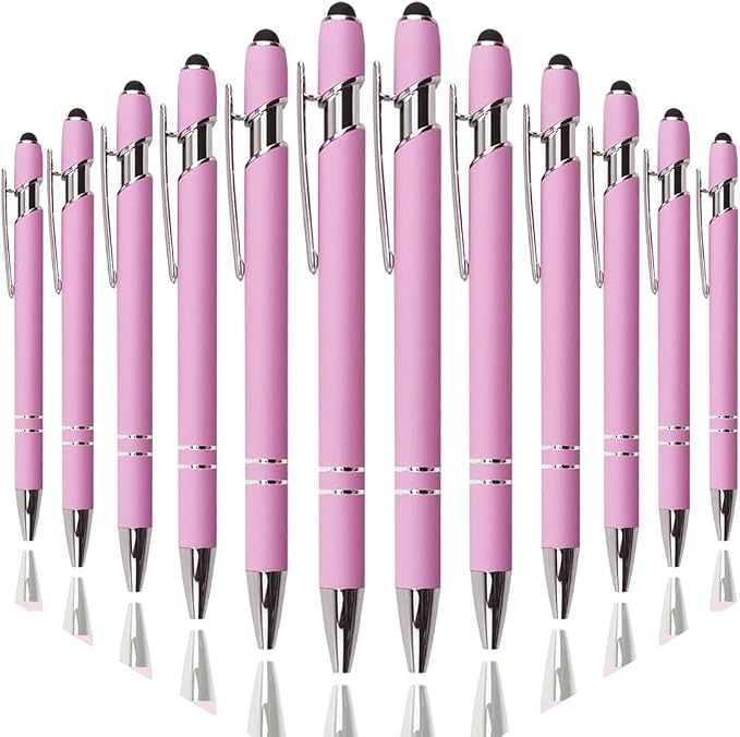 Oddmoal Ballpoint Pen with Stylus Tip, Soft Touch Click Metal Pen, 1.0mm Medium