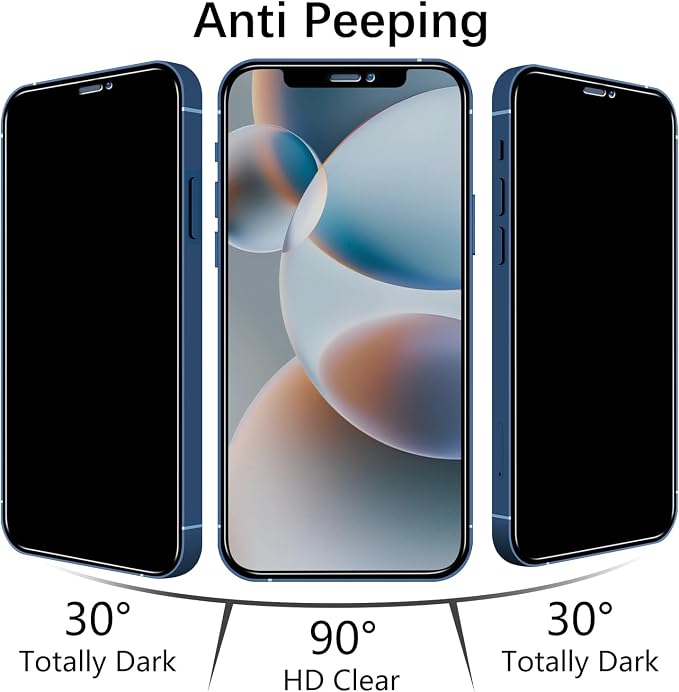 MAYtobe [2+2 Pack Designed for iPhone 12 Pro Privacy Screen Protector, Privacy
