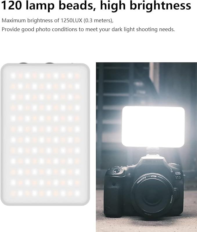 ULANZI VL120 RGB Video Light, Pocket LED On-Camera Video Lights, Built-in