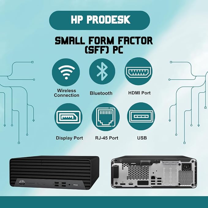 HP ProDesk G7 SFF Desktop Computer, Intel Processor, Dual 4K Display Support| 32GB RAM, 1TB Storage HDD & 128GB SSD| Wi-Fi| Bluetooth| HDMI| Wins 11 Pro| Keyboard & Mouse| Business & Personal Use