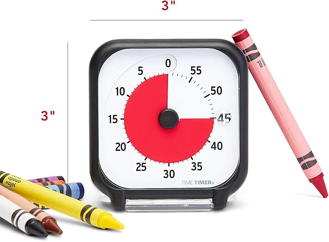 Time Timer 3 inch Visual Timer — 60 Minute Kids Desk Countdown Clock