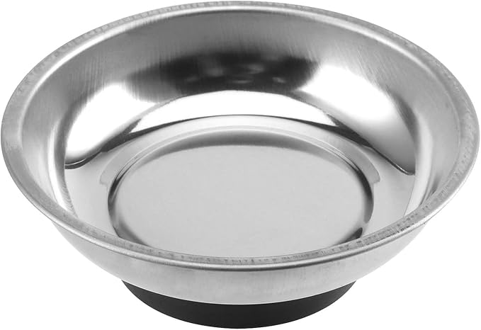 SINJEUN 10 Pieces Rectangle Magnetic Part Tray, 2 Sizs Magnetic Tray Set 6x2.55x1 and 2.95x1 Inch Stainless Steel Magnetic Tray Holder for Screws, Nut, Bolt and Metal Part