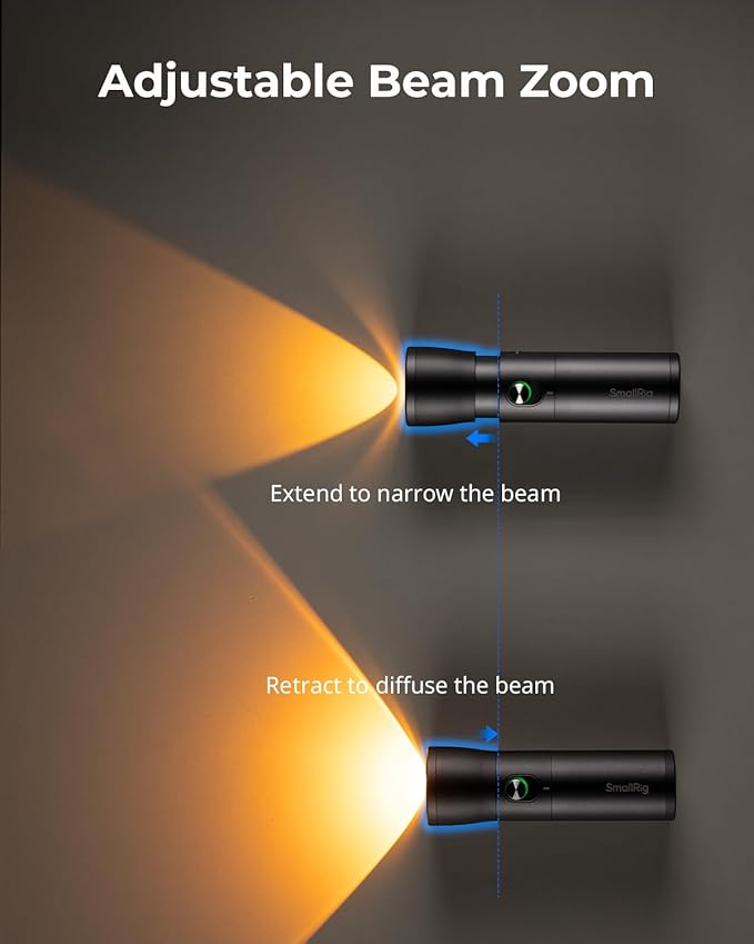 SMALLRIG RGB LED Photography Flashlight, 7500mAh Aluminum Alloy Patterned