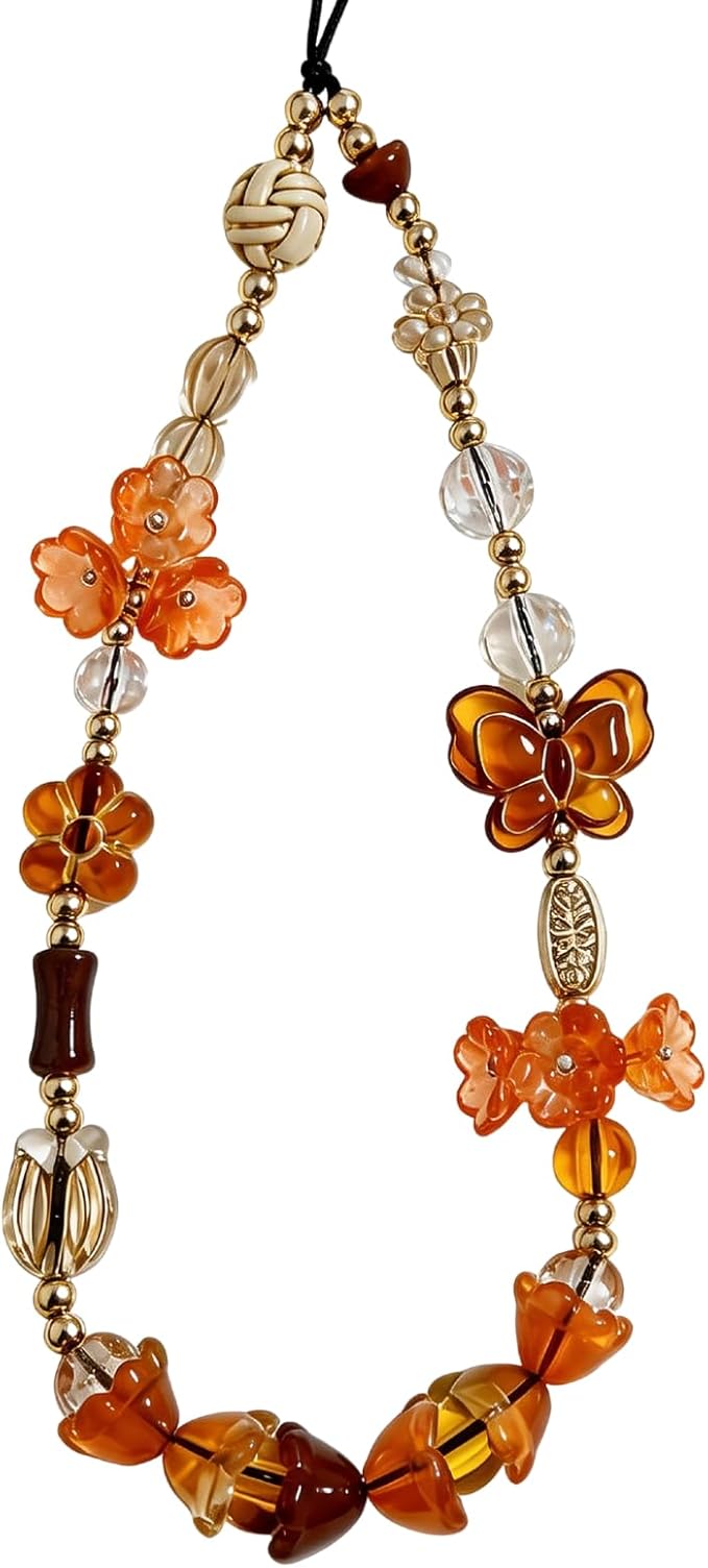 Cute Beaded Camera Wrist Strap for Phone, Digital Camera Charm Lanyard