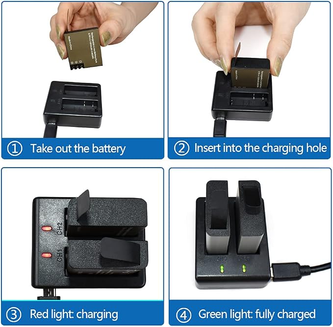 3 x 1050mAh Rechargeable Action Camera Battery