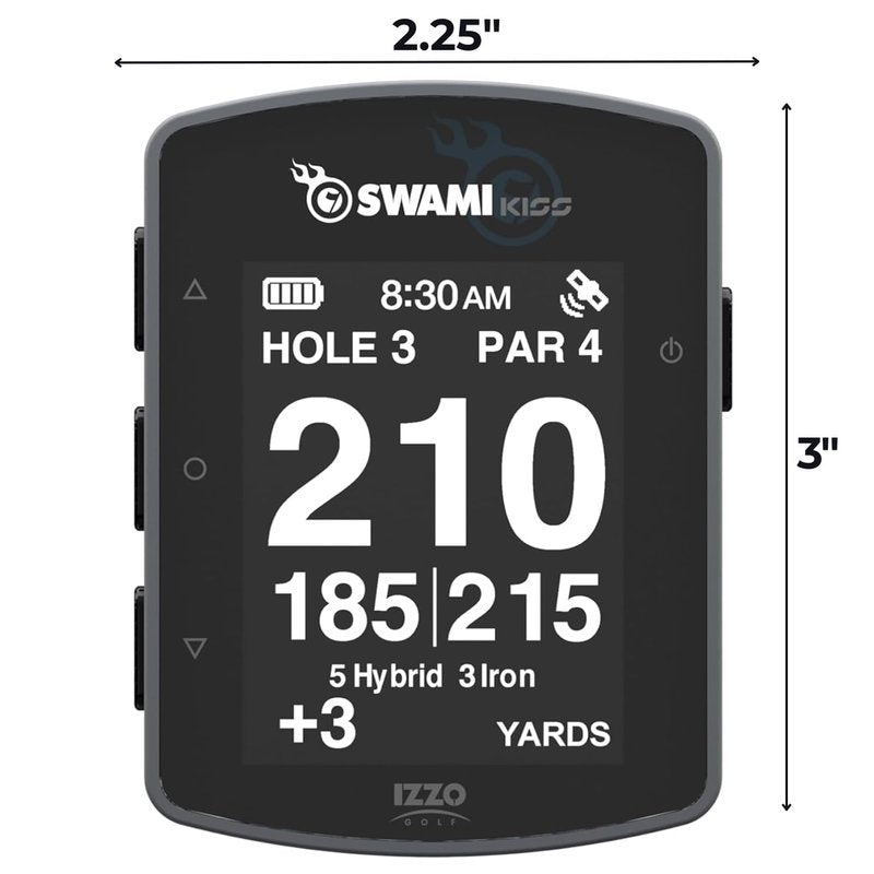 Swami KISS 2.0 Handheld Golf GPS Ragnefinder with Integrated Magnets - Grey