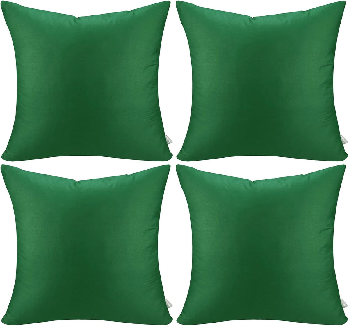 Thmyo 4-Pack 100% Cotton Comfortable Solid Decorative Throw Pillow Case Square Cushion Cover Sublimation Blank Pillow Covers DIY Throw Pillowcase for Sofa Couch(20x20inch/50x50cm, Christmas Green)