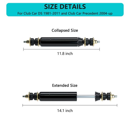 10L0L 2 Pack Golf Cart Rear Shock Absorbers for Club Car DS Gas Electric Golf Cart 1988-up, G&E 2004-Up Precedent 1013164 102588501