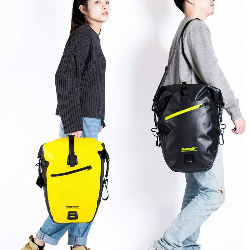 Rhinowalk Bike Bag Waterproof Bike Pannier Bag 27L for Bicycle Cargo Rack Saddle Bag Shoulder Bag Laptop Pannier Rack Bicycle Bag Professional Cycling Accessories-Yellow