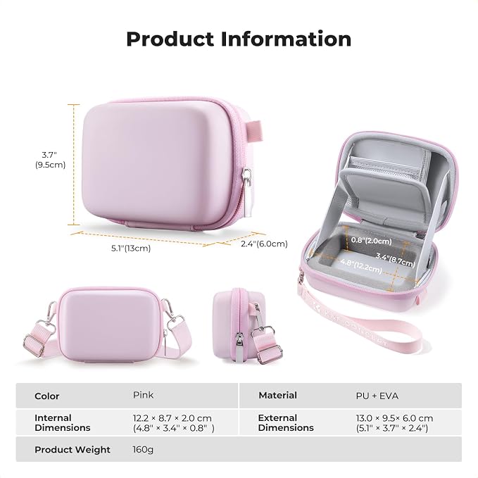 K&F CONCEPT Carrying Case for Digital Camera, Small Hard Shell Protective Case