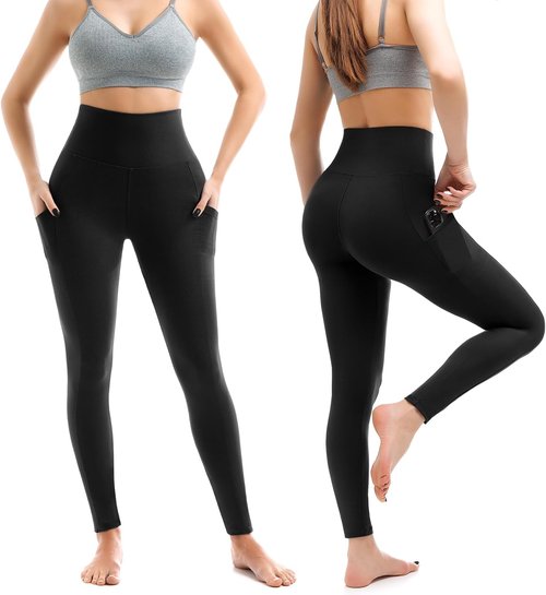 Leafigure High Waisted Leggings with Pockets - Soft Yoga & Gym Wear | 2 Pack