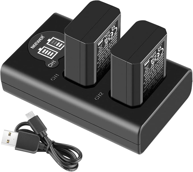 NEEWER NP-FW50 Camera Battery Charger Set Compatible