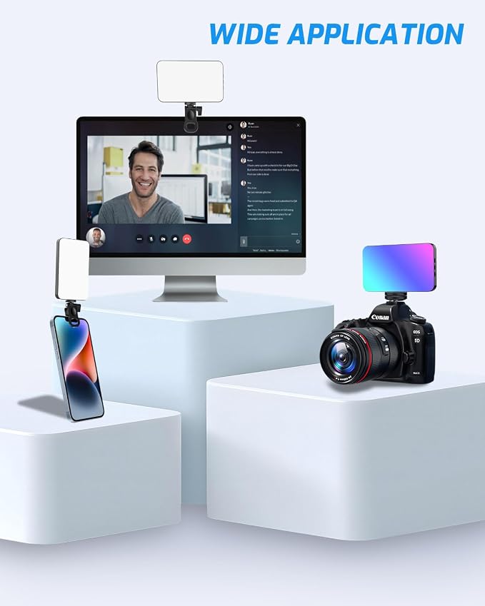 5000 mAh Portable Selfie Light for iPhone: RGB Rechargeable Phone Fill Lights