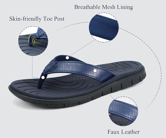 KuaiLu Comfortable Flip Flops for Women with Arch Support Summer Beach Walking Thong Sandals Slip On Indoor Outdoor