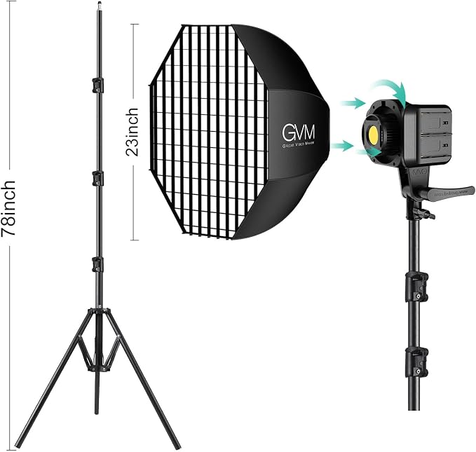GVM SD80S 80W COB Video Light Kit, 5600K Continuous Lighting
