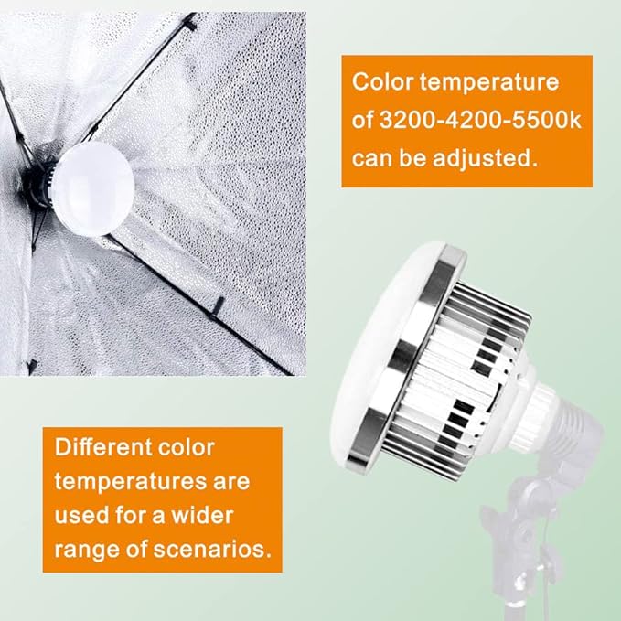 Skytex 2Pack 135W Photography Light Bulb Dimmable Tricolor LED Bulbs 2700-6400K