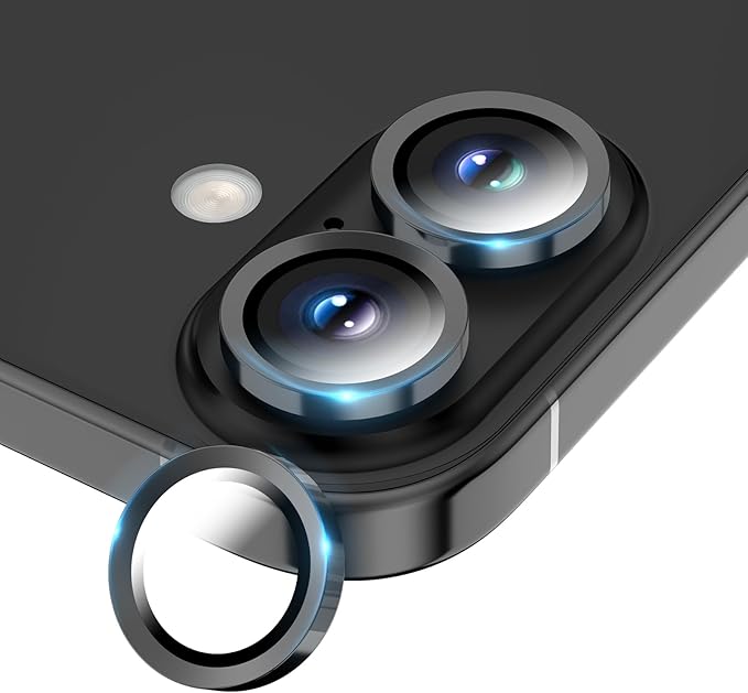 Camera Lens Protector for iPhone 17/16/16 Plus, Tempered Glass Metal Individual