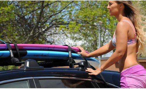 DORSAL Aero Surf Roof Rack Pads - Universal Fit for Surfboards, SUP & Kayaks | 28-Inch, Black, No Fade
