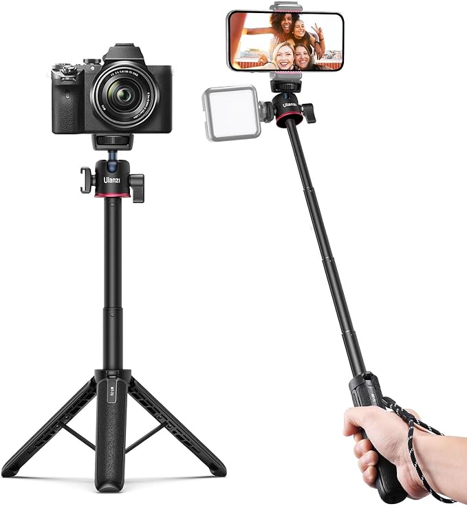 ULANZI MT-73 Extension Pole Tripod, Mini Selfie Stick Tripod Stand Handle Grip