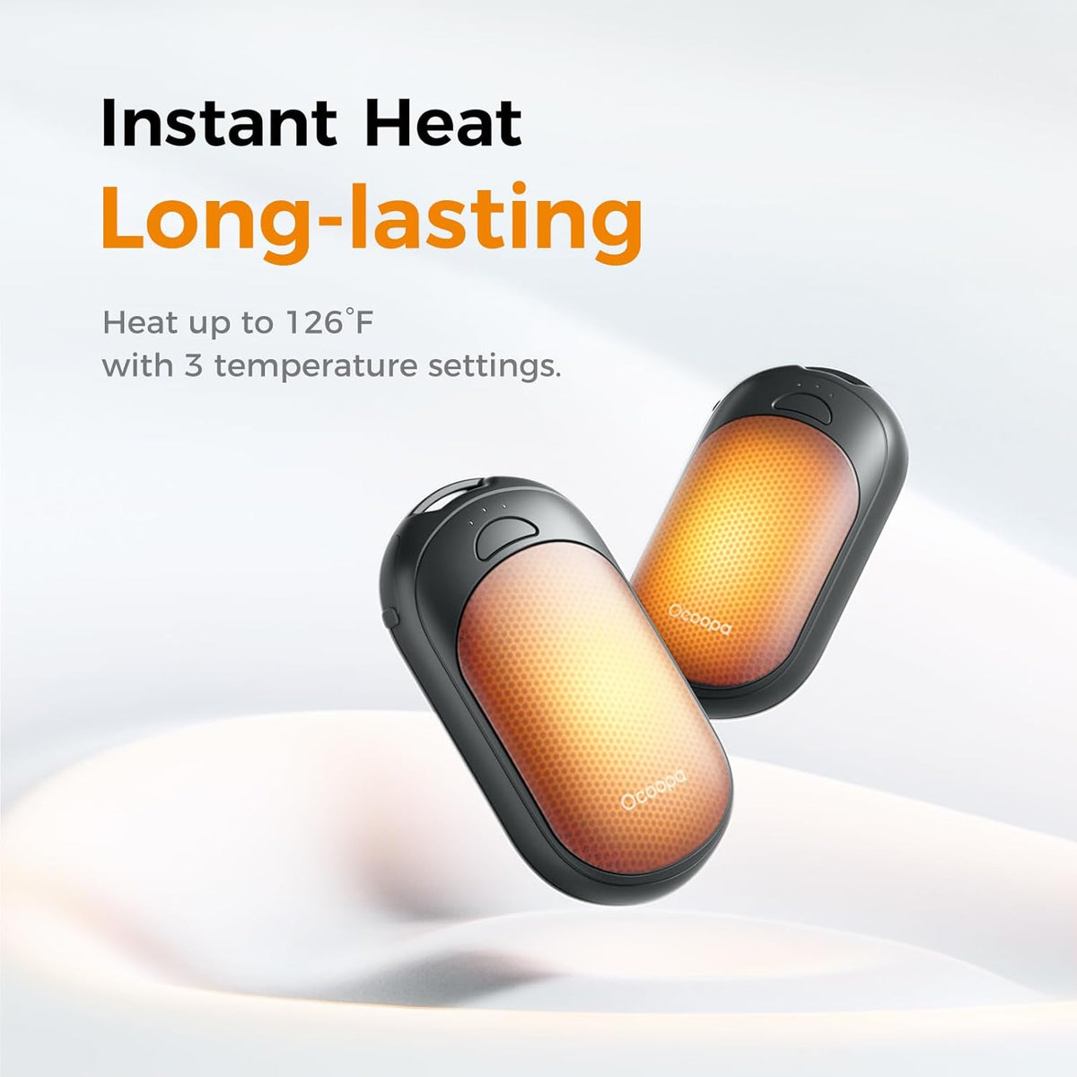 OCOOPA Rechargeable Magnetic Hand Warmers - 2 Pack with 3 Heat Settings | Pocket-Sized, Lasts Up to 8 Hours, Ideal for Outdoor Activities