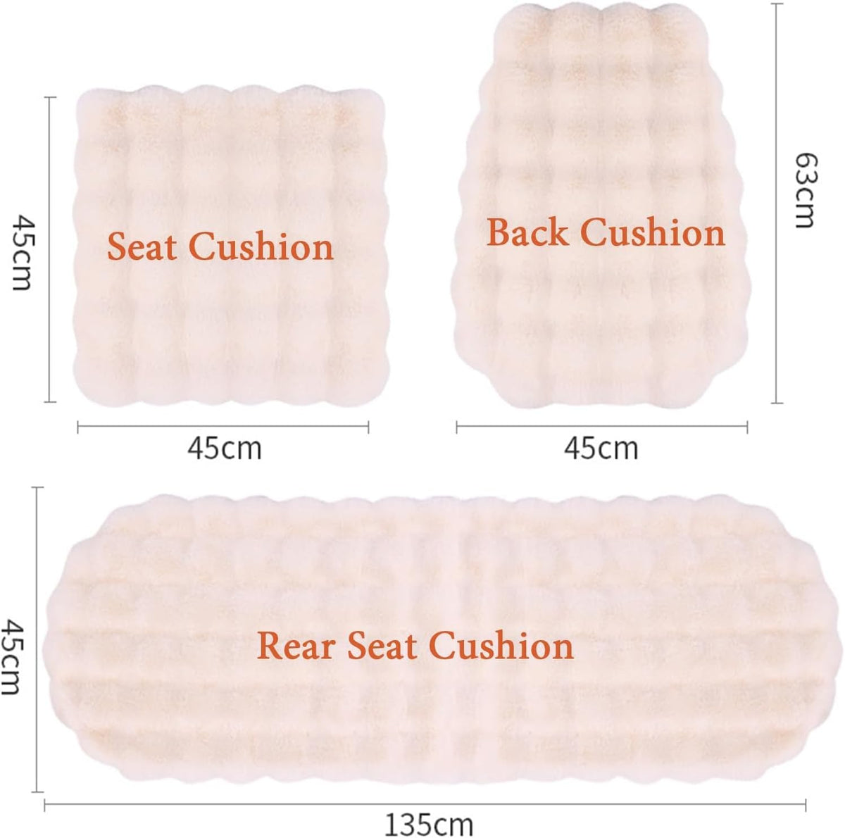 Luxury Thickened Plush Car Seat Cushion Set,Soft Fluffy Protector Warm Faux Rabbit Fur Non-Slip Front and Back Seat Covers (Pink,6pcs)