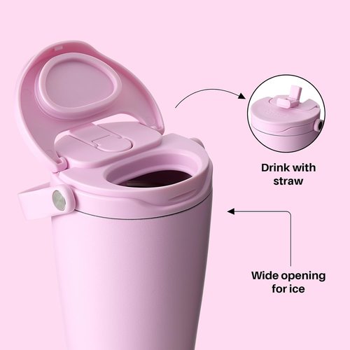 BOTTLE BOTTLE Insulated Tumbler - 30oz Stainless Steel Water Bottle with Handle & Straw Lid | BPA-Free, Pink
