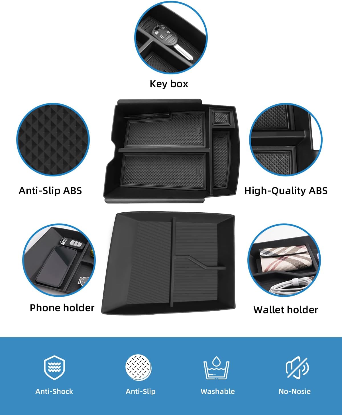 2PCS Center Console Organizer for 2024-2026 VW Atlas