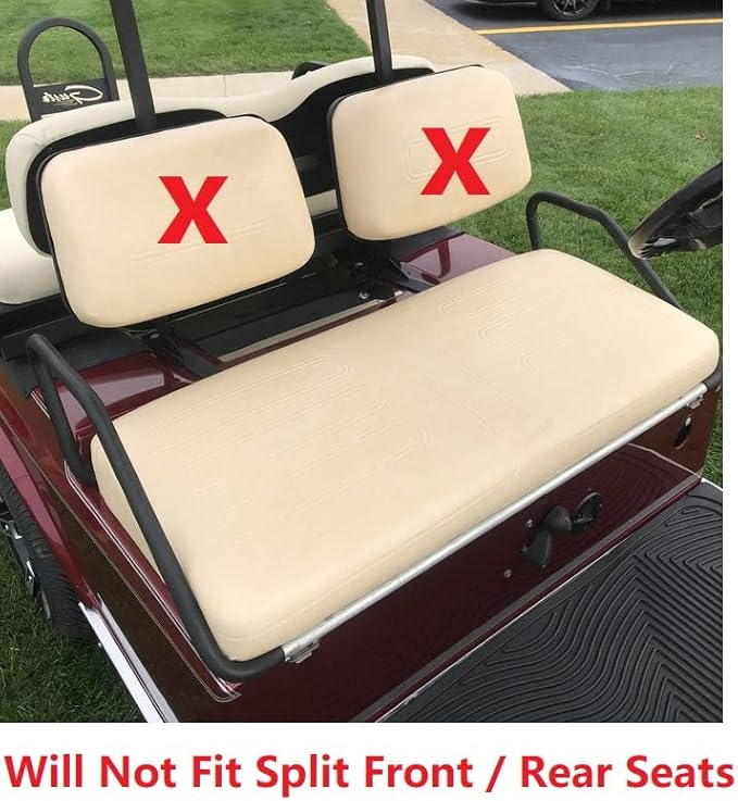 Huskey 4PCS Golf Cart Front/Rear Seat Covers for Club Car Precedent 2004+ G&E Models Custom Two-Tone Black/Limegreen Diamond Stitching with Limegreen Piping,Marine Grade Vinyl Material