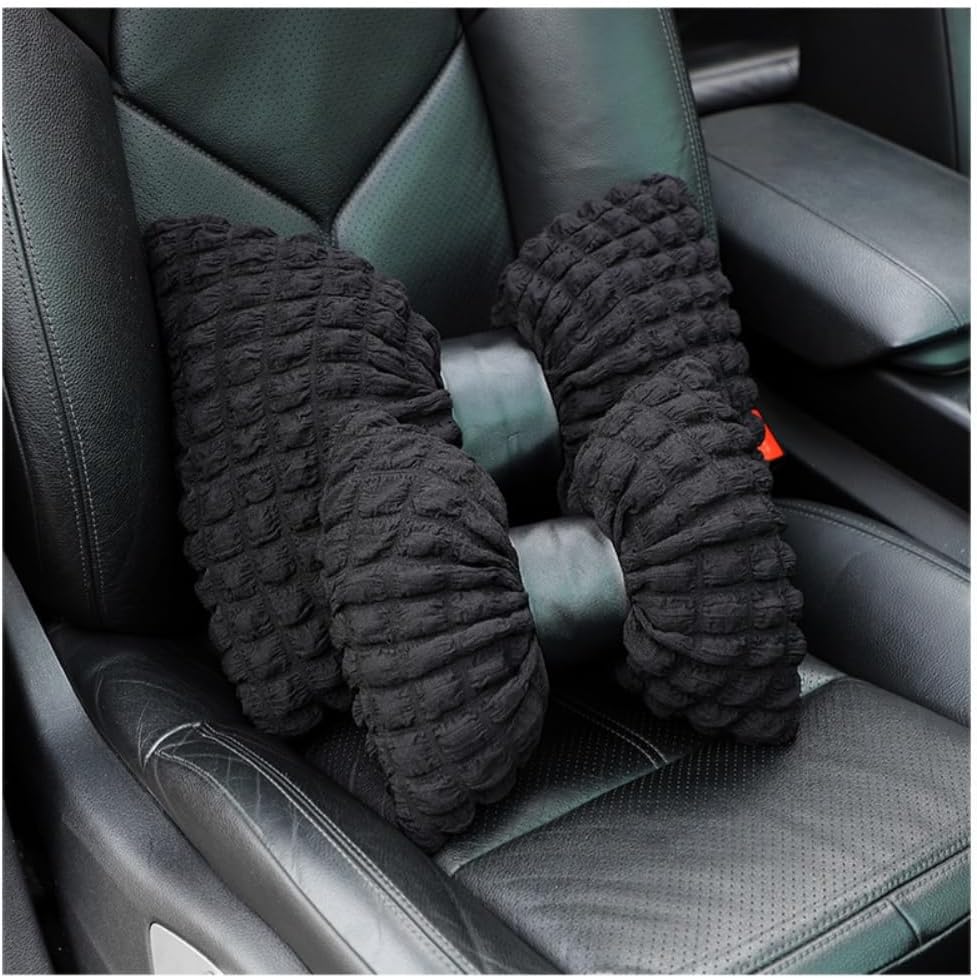 4 Pack Bow Shaped Car Headrest Pillow and Lumbar Support Pillow Cute Butterfly Knot Throw Pillow for Car Driving Seat Decor