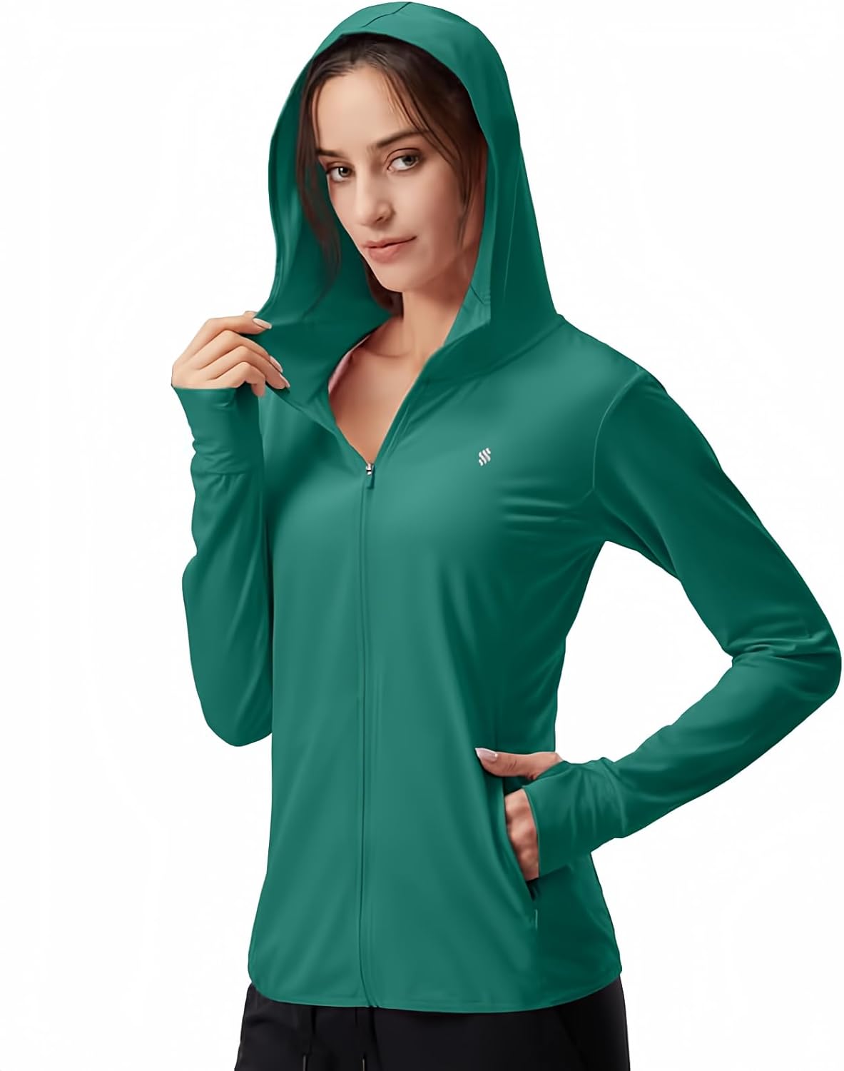 Soothfeel Women's Lightweight UPF 50+ Sun Protection Hoodie Jacket | Long Sleeve with Pocket for Outdoor Hiking