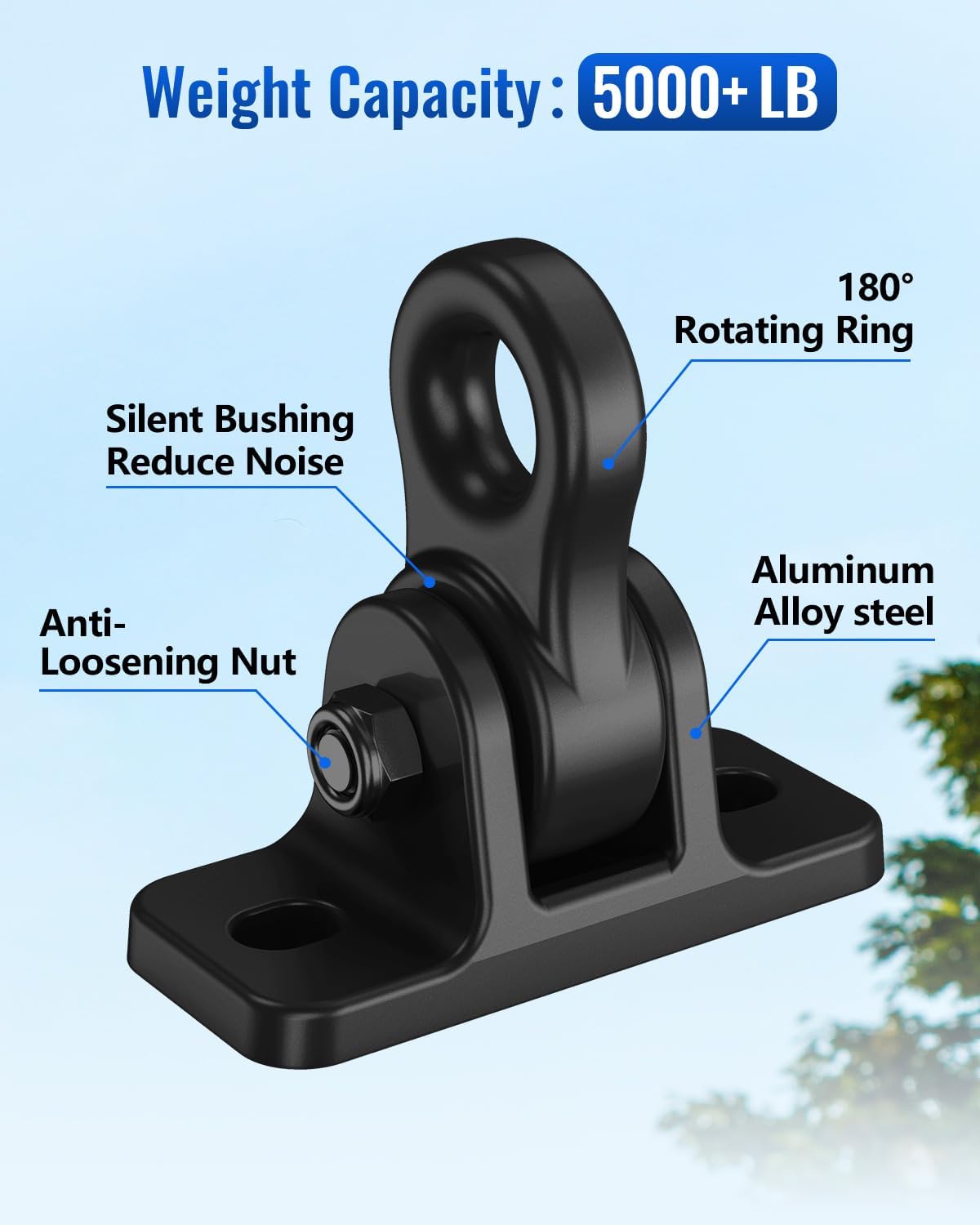 Skiennix Heavy Duty Swing Hangers - Corrosion Resistant Alloy Steel, 5000+ lb Capacity | Set of 2, Black