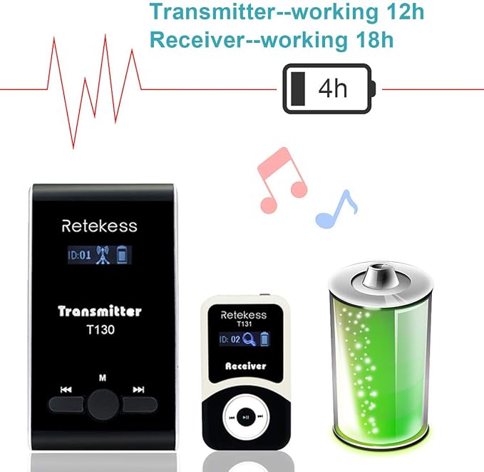Retekess T130 Church Translation System, Tour Guide Audio System, High Sound
