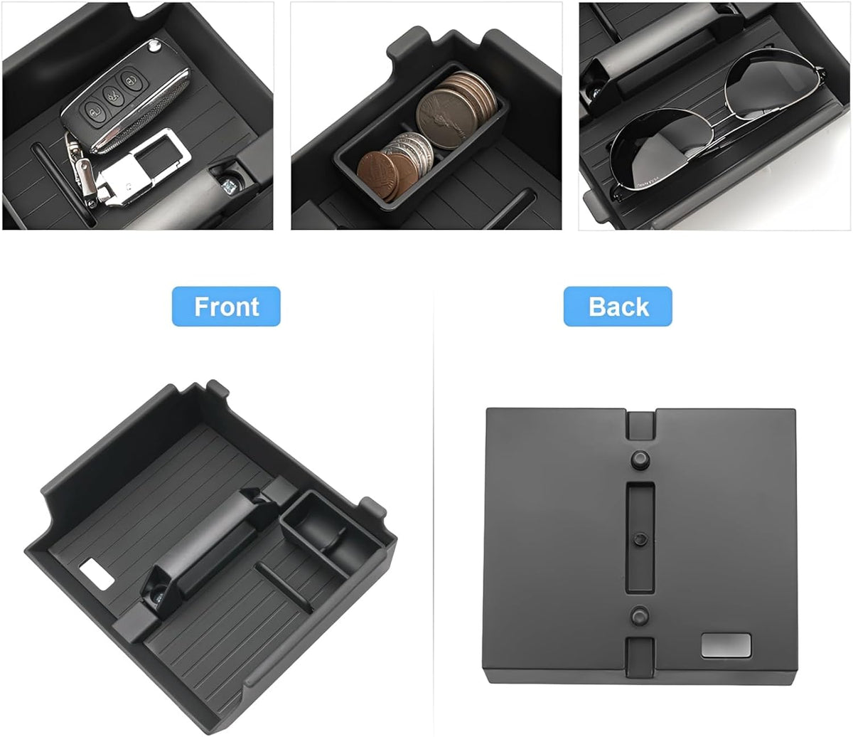 2025 2026 4Runner Center Console Organizer with Small Handle, for 6th Gen Toyota 4Runner (All Trims), Durable ABS Plastic &Anti-slip Rubber Console Tray Insert 2026 4Runner Accessories