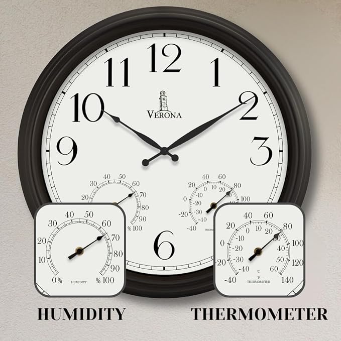 24 inch Outdoor Clocks for Patio Large Waterproof