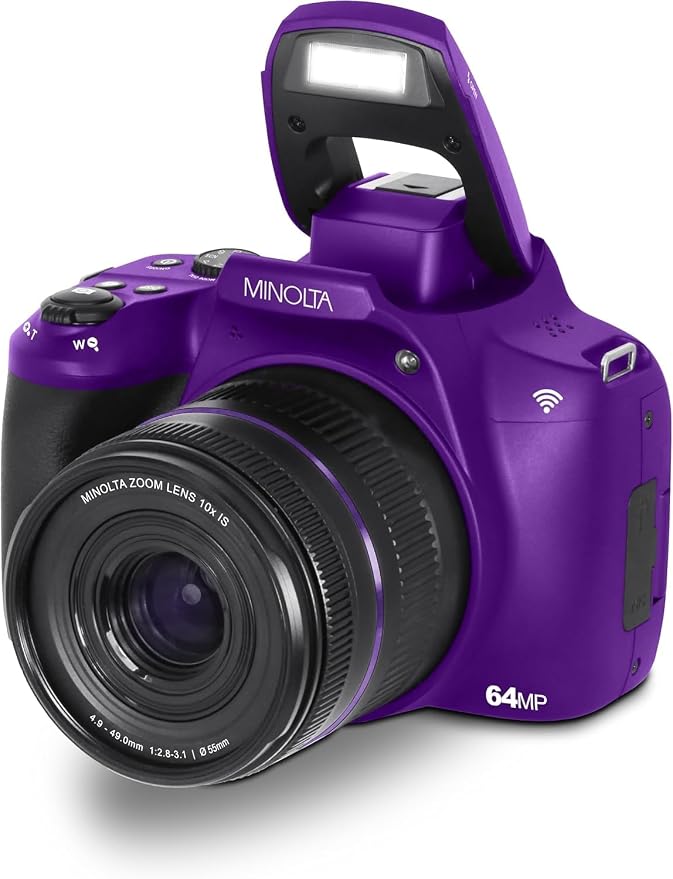 Minolta 64MP Digital Camera – 10x Optical Zoom, 4K Ultra HD Video, Macro
