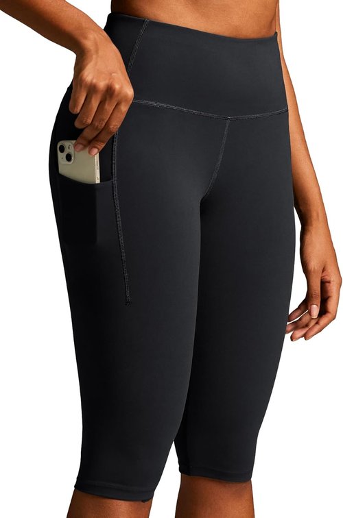 Ewedoos Capri Leggings - High Waisted Knee Length with Pockets for Women | Compression Yoga Pants