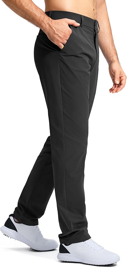 Pudolla Men's Golf Pants Stretch Work Dress Comfy Pants 30"/32"/34" Lightweight Quick Dry Casual Slacks Trousers with Pockets