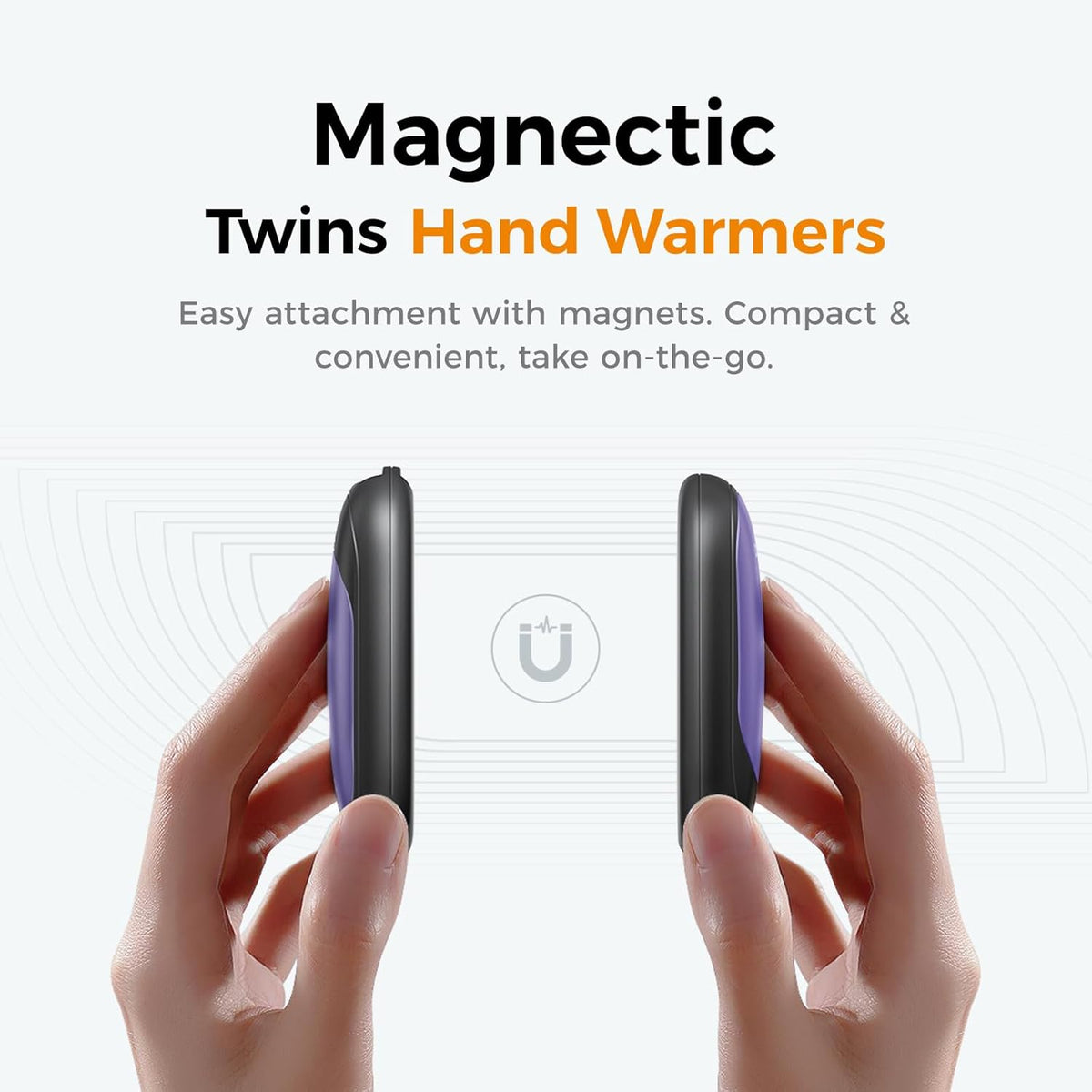 OCOOPA Rechargeable Magnetic Hand Warmers - 2 Pack with 3 Heat Settings | Pocket-Sized, Lasts Up to 8 Hours, Ideal for Outdoor Activities