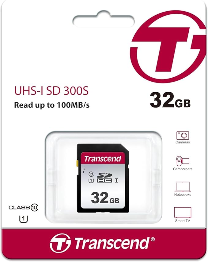 Transcend SDC300S 32GB SDHC SD Card, Compatible
