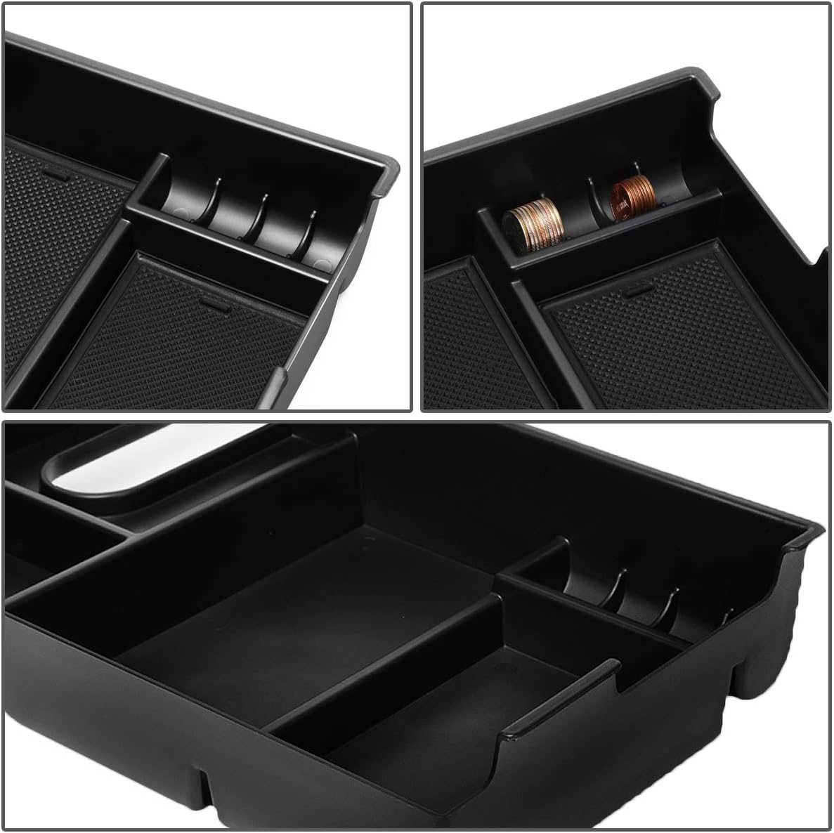 DNA MOTORING ZTL-Y-0008 Center Console Armrest Organizer Tray [for 07-19 Tundra],Black