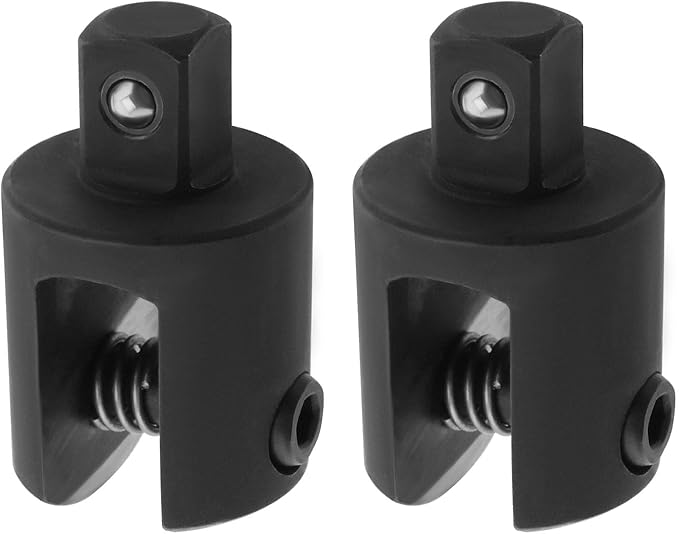 SING F LTD 2 Pcs 1/2 Inch Drive Breaker Power Knuckle Bar Head Socket Strong Arm Power Bar Head Socket Wheel Wrench Knuckle Joint, Black