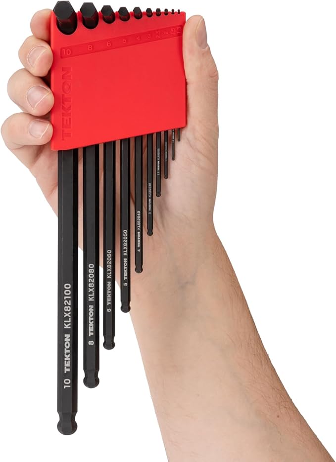 TEKTON Ball End Hex L-Key Set with Holders, 23-Piece (0.050-3/8 in., 1.3-10 mm) | KLX91304