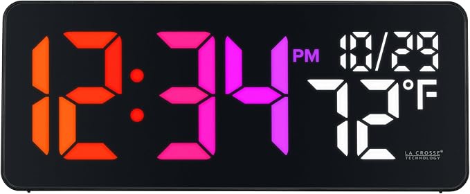 La Crosse Technology 513-1411 Color-Changing Digital LED Wall Clock