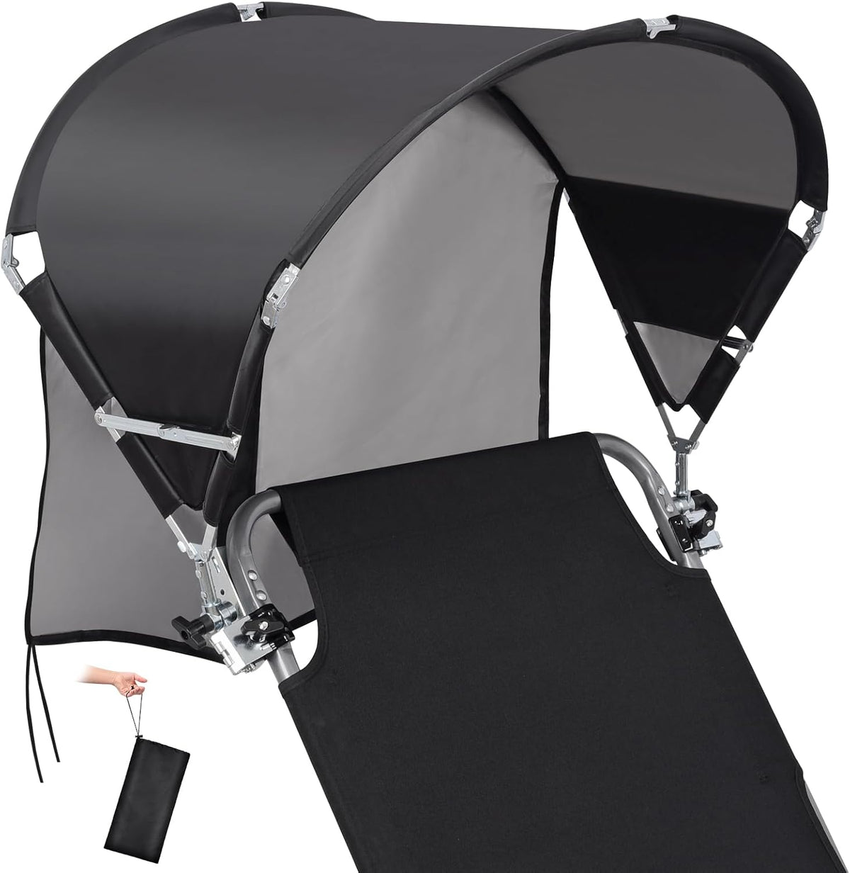 Skiennix Universal Chair Umbrella - Foldable Portable UPF 50+ Sun Shade Attachment | Adjustable Clamp Fits Most Chairs
