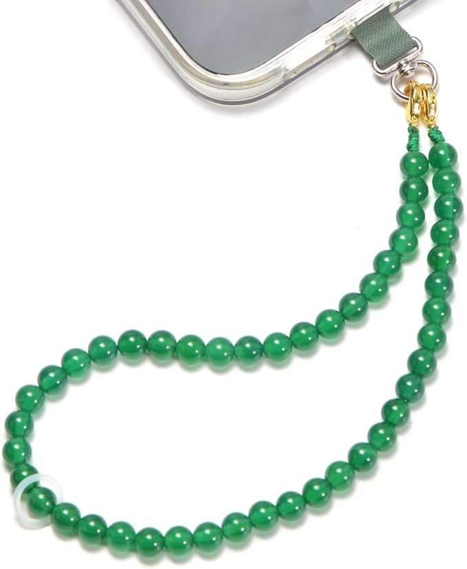 Agate Beaded Phone Wrist Strap for Women Men Stone Beads Charm Handmade