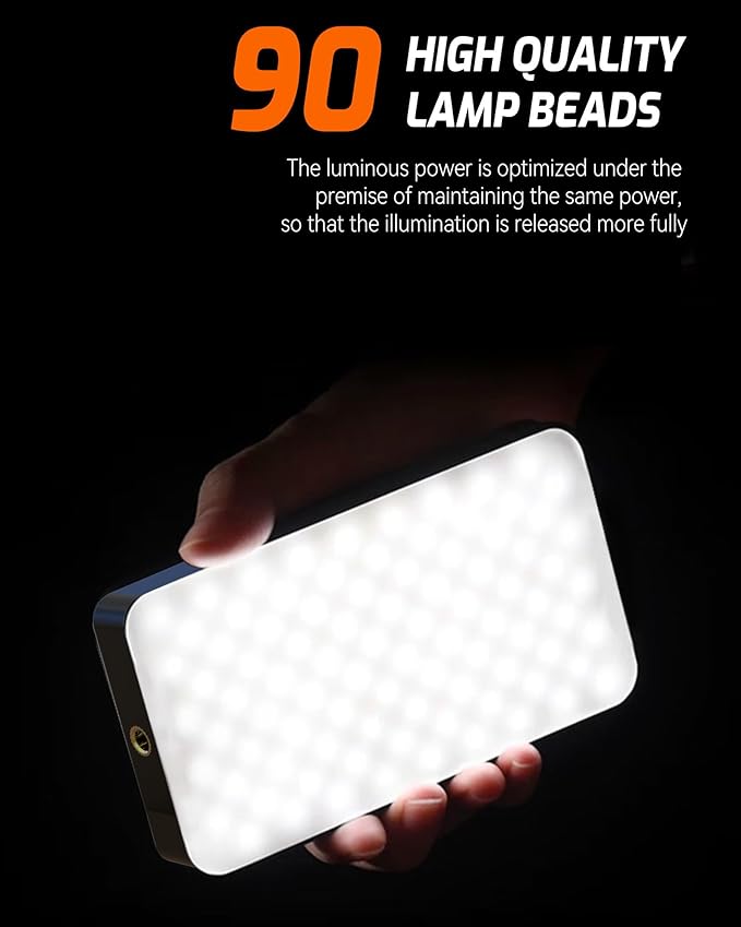 Portable Selfie Light for iPhone: 90 LED Rechargeable Phone Fill Lights