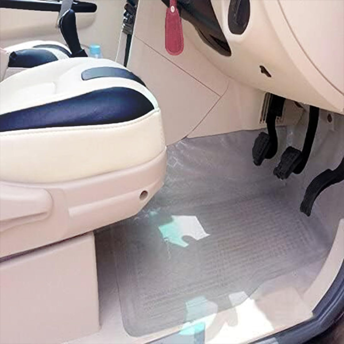 Zento Deals Car Floor Mat - Clear All Weather Floor Mat - Heavy Duty Weather Protection Mats – Universal Fit 4pc Front and Rear – Non Slip Car Van SUV Protection Liner
