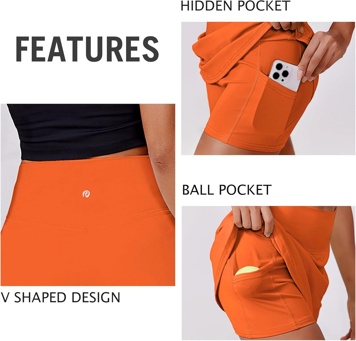 PINSPARK Women's Tennis Skirt - High Waisted Golf Skort with 2 Pockets for Active Workouts | Stretchy Design
