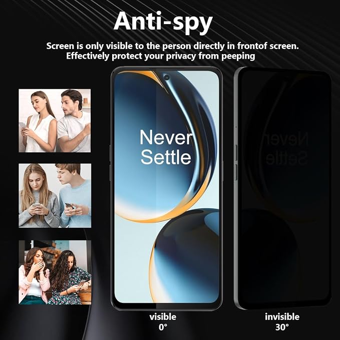 2 Pack Privacy Tempered Glass for OnePlus Nord N30 5G Screen Protector