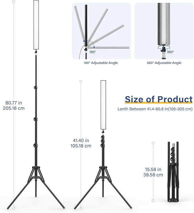 2 Pack LED Video Light Stick